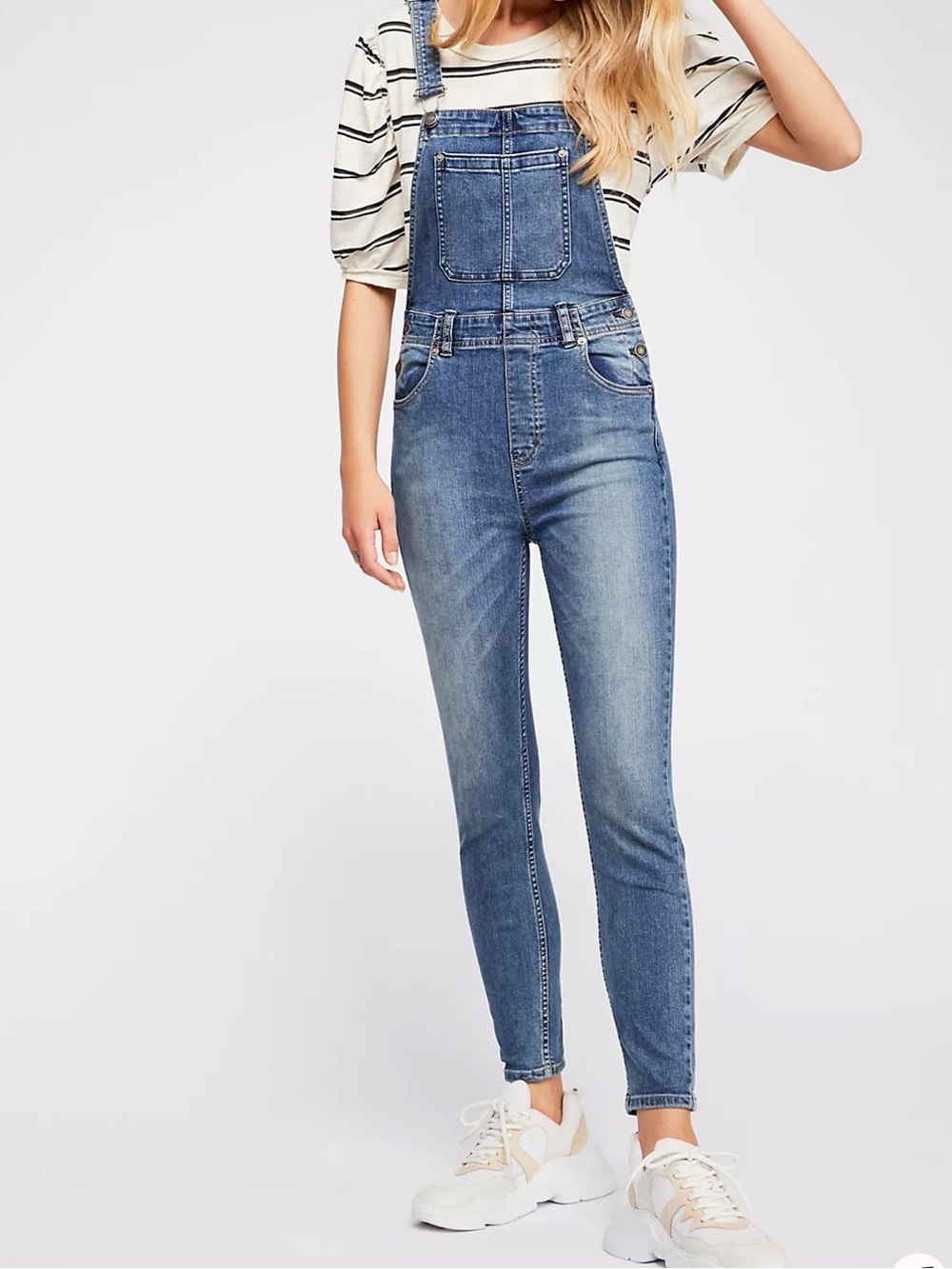 We the free ankle length Slim Denim Overalls - Blue dawn size 25